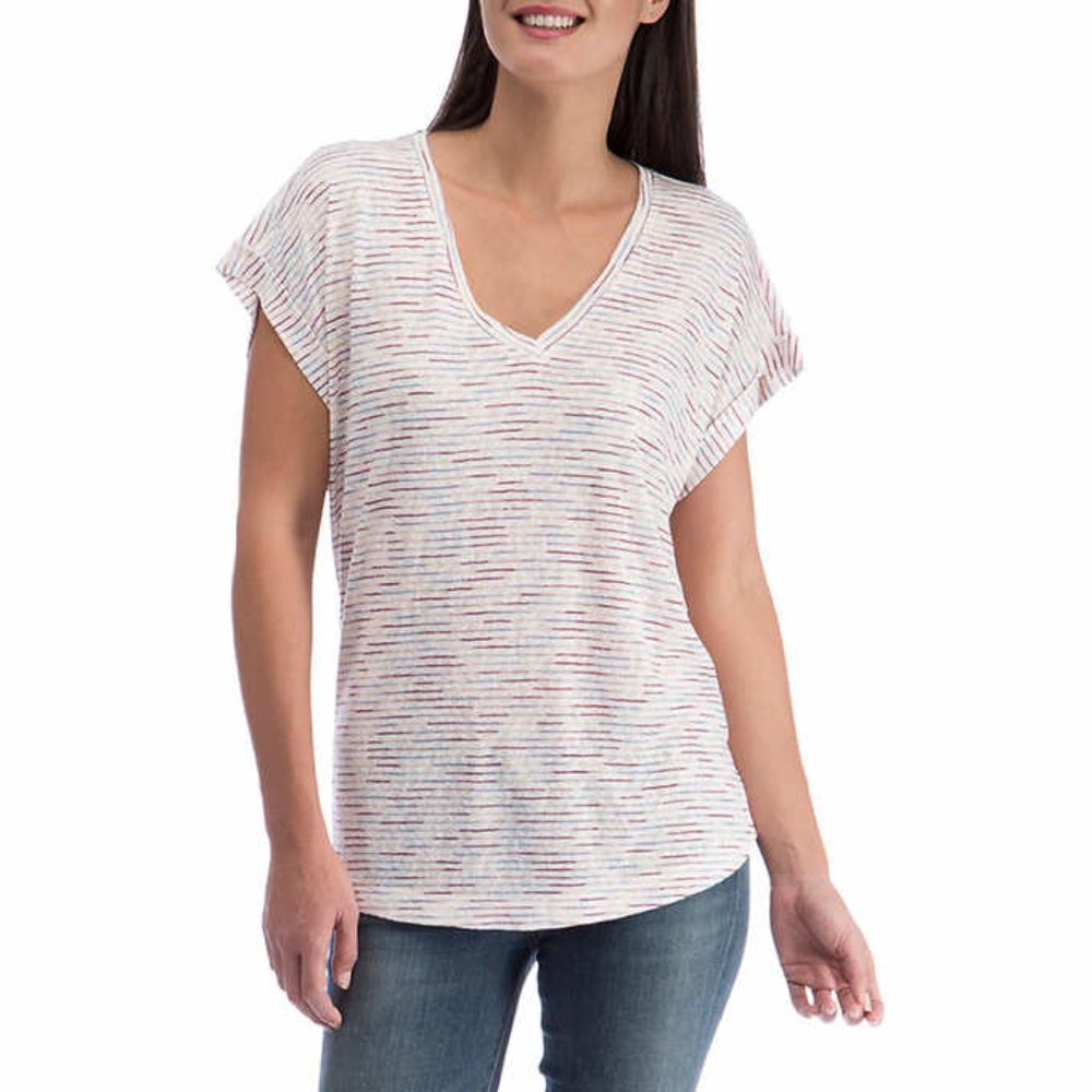 Bobeau Woman Slub V-Neck Tee✔✔✔👇👇👇👇